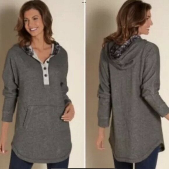 Soft Surroundings Sweaters - NWOT SOFT SURROUNDINGS Medium Cabin Cuddle Up Hoodie Sweatshirt Sweater Hood Gra